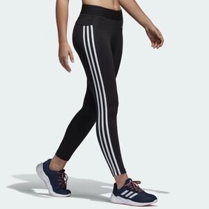 Adidas Climalite Leggings Athleisure Stretch Fabric Women Medium Black PreLoved
